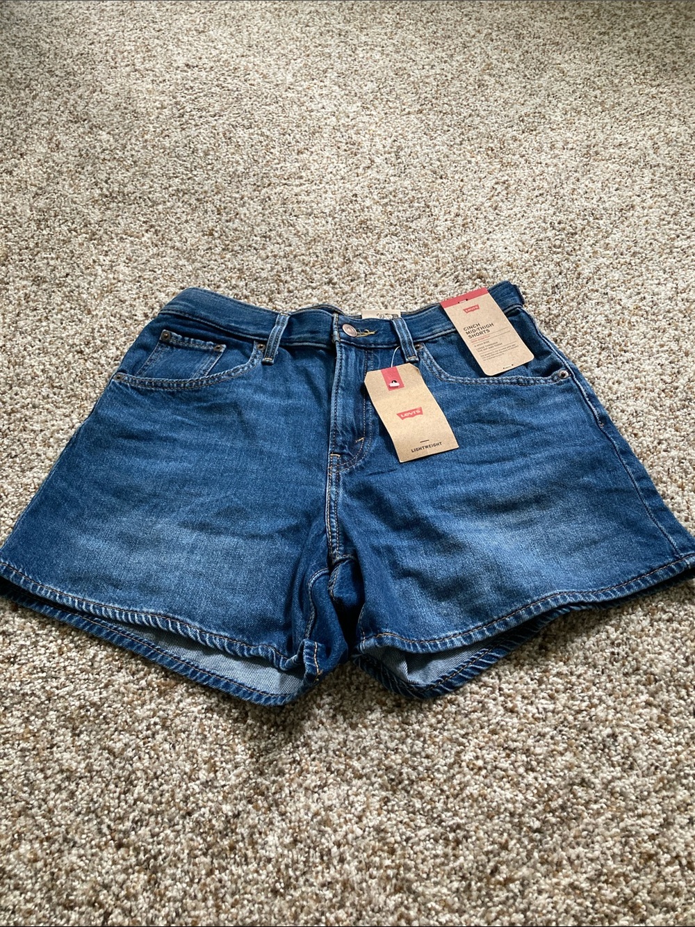 Levi's Blue High-Rise Relaxed Denim Shorts